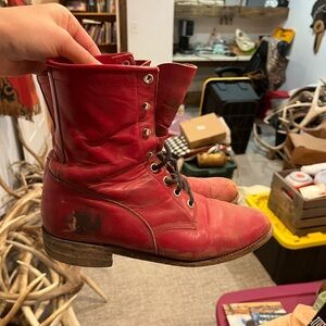 Justin Boots Red Leather Footwear